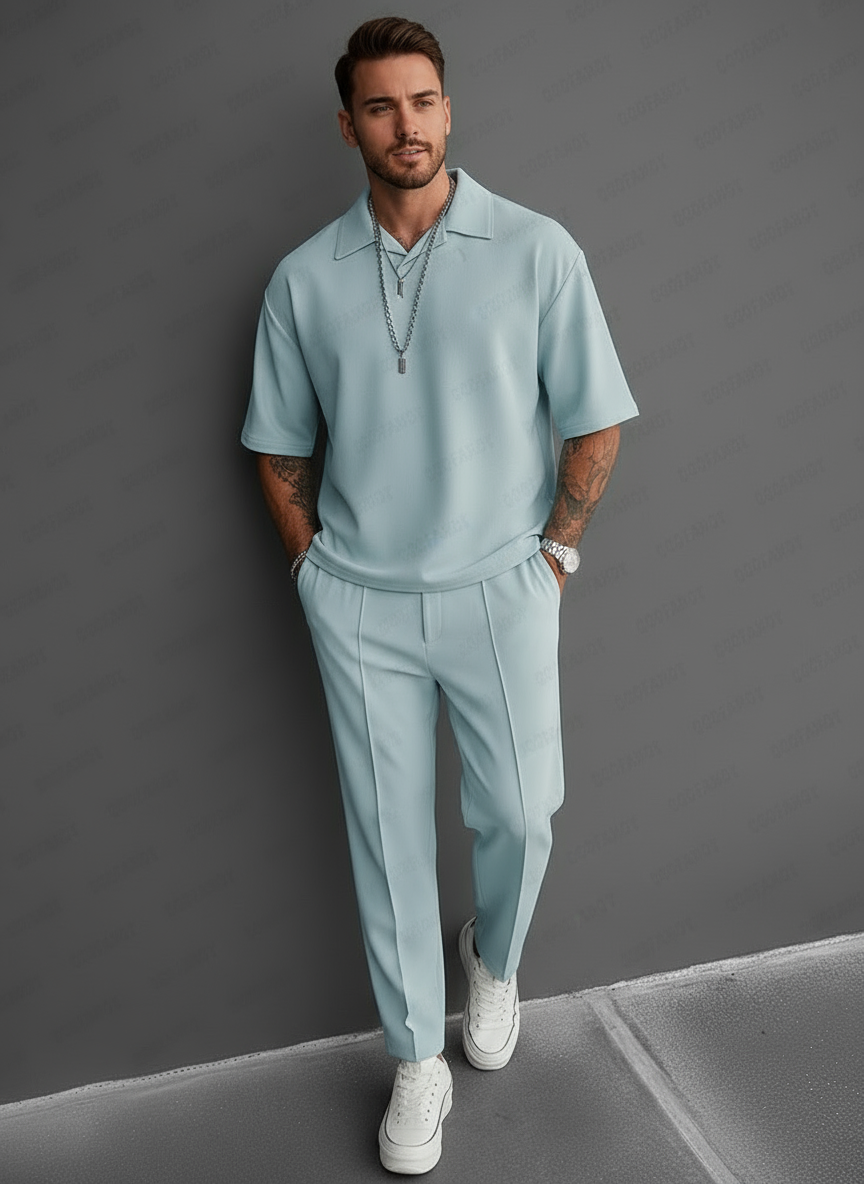 Eric Completo Estivo Elegante: Polo e Pantalone Stile Moderno