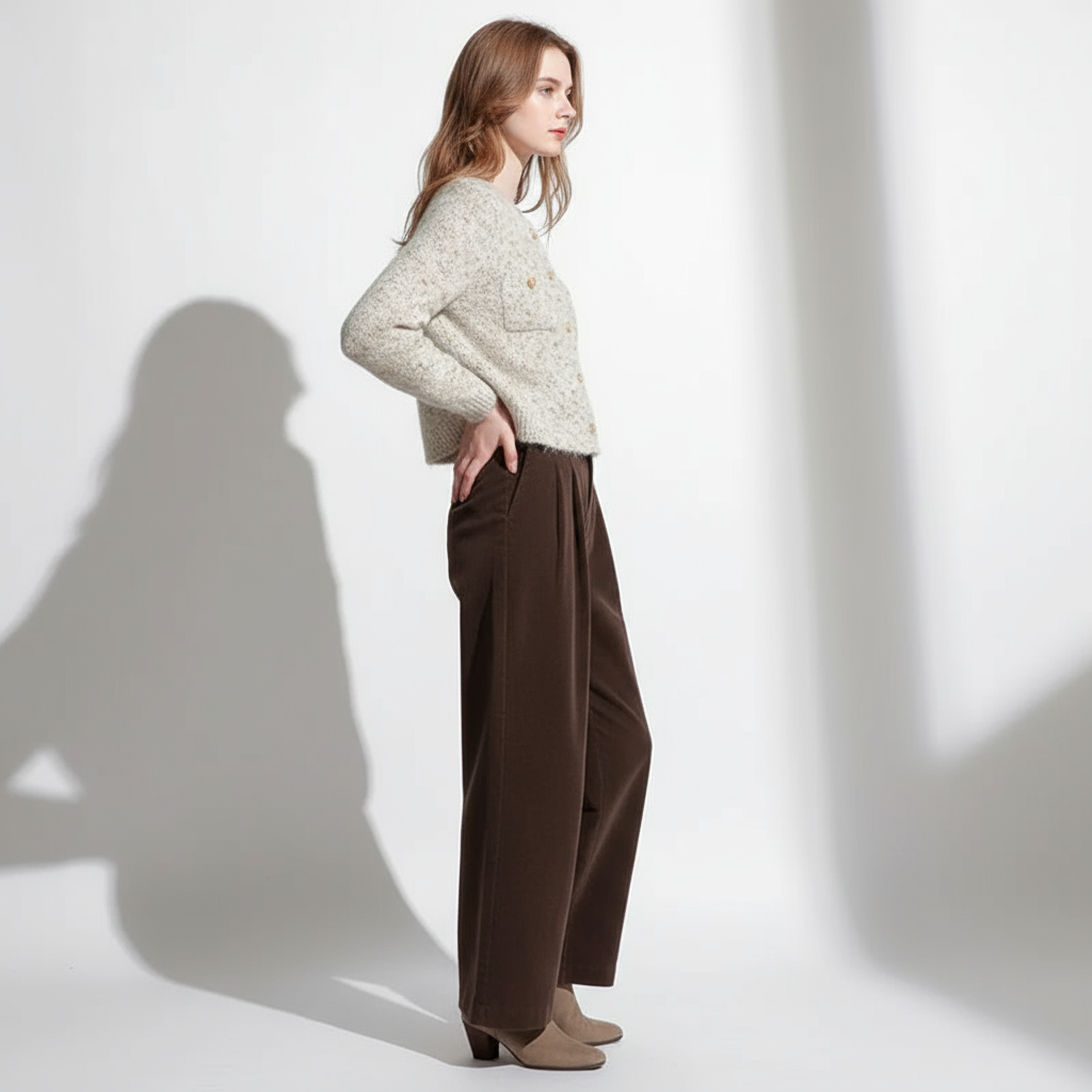 Charlene Cardigan Maglia Leggero con Bottoni Dorati