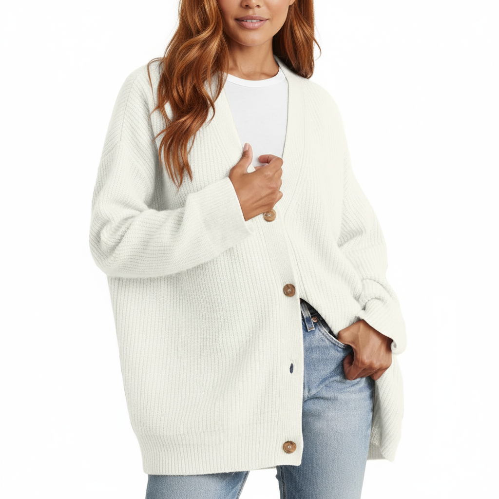 Erika Cardigan Lungo a Righe con Botton