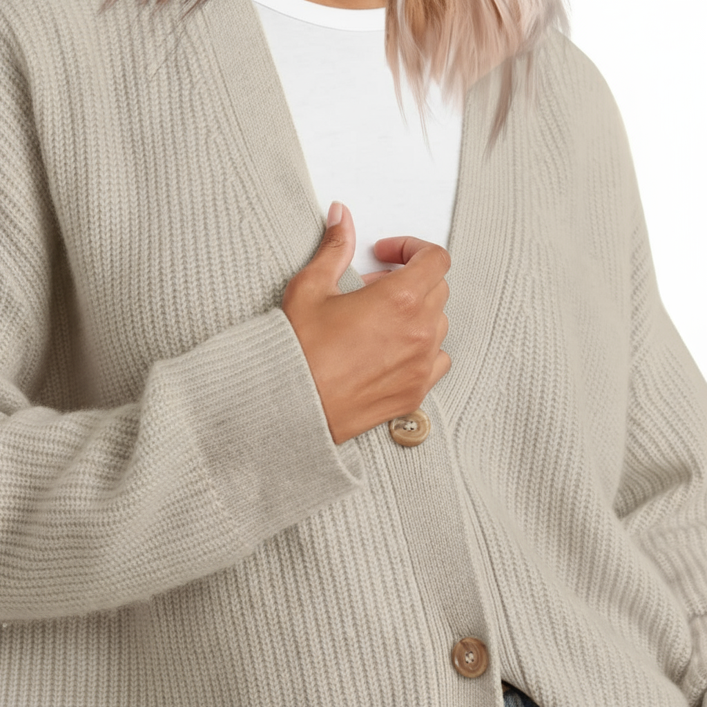 Erika Cardigan Lungo a Righe con Botton
