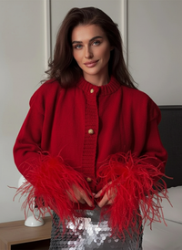 Geraldina Cardigan Maglia con Piume Luxury