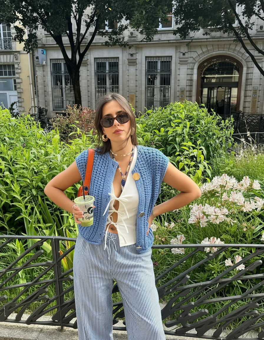 Gilet Maglia Bottoni Dorati – Eleganza Chic