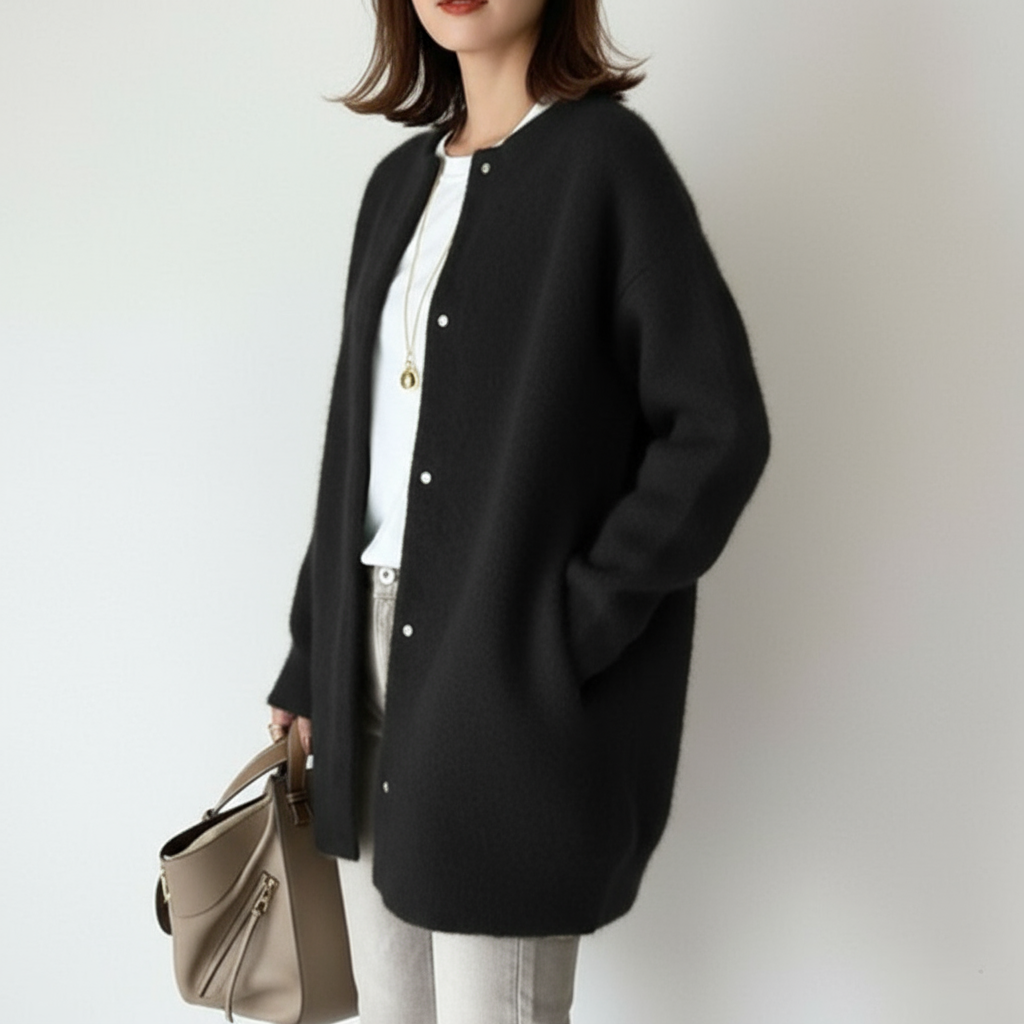 Cardigan Gracia a Scatto in Lana Morbida