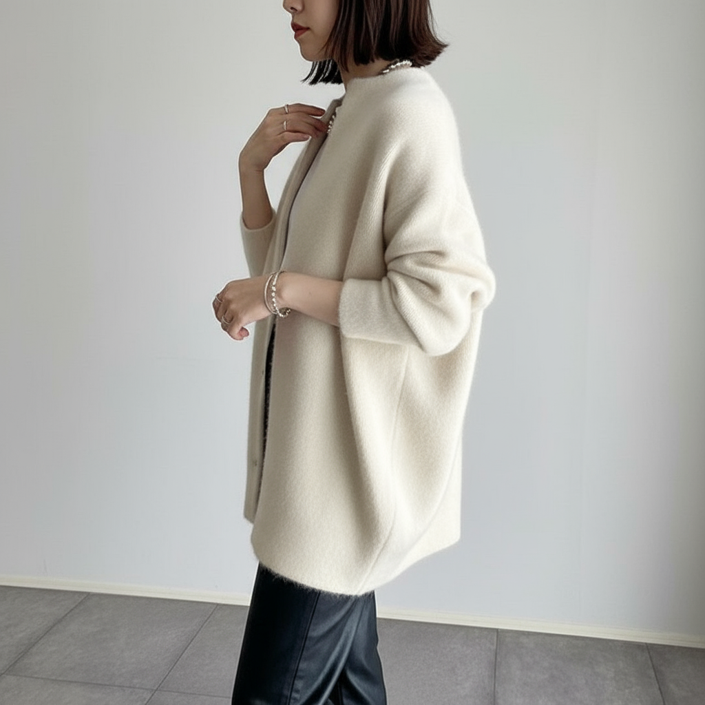 Cardigan Gracia a Scatto in Lana Morbida