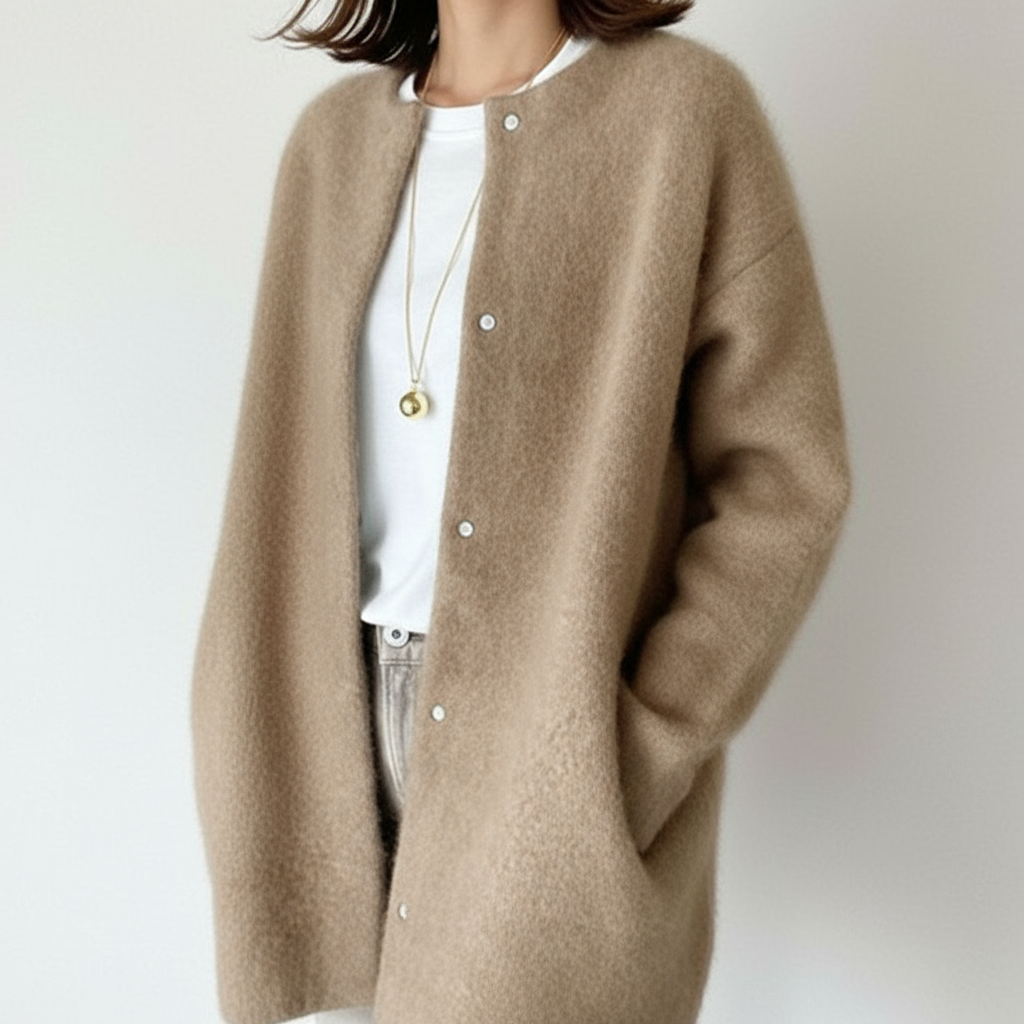 Cardigan Gracia a Scatto in Lana Morbida