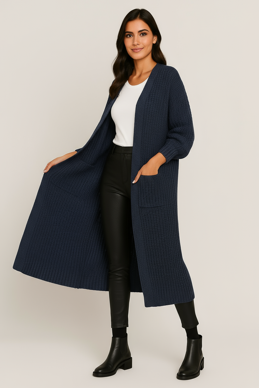 Cardigan Lungo Lavorato a Maglia Narelle