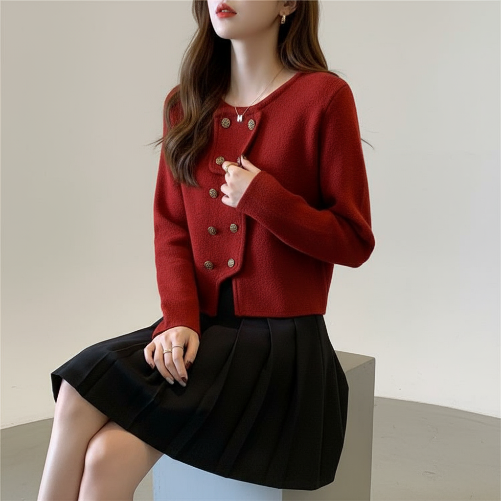 Cardigan Azmirae con Bottoni in Stile Chic