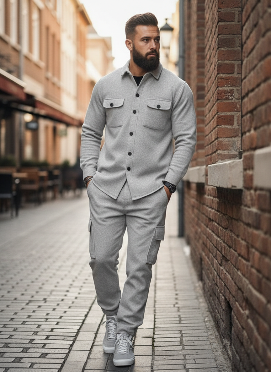 Nelson Completo Cargo Stile Militare in Maglia Strutturata