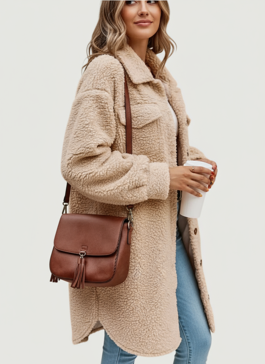 Cardigan Lungo Teddy in Morbido Pile Elegante