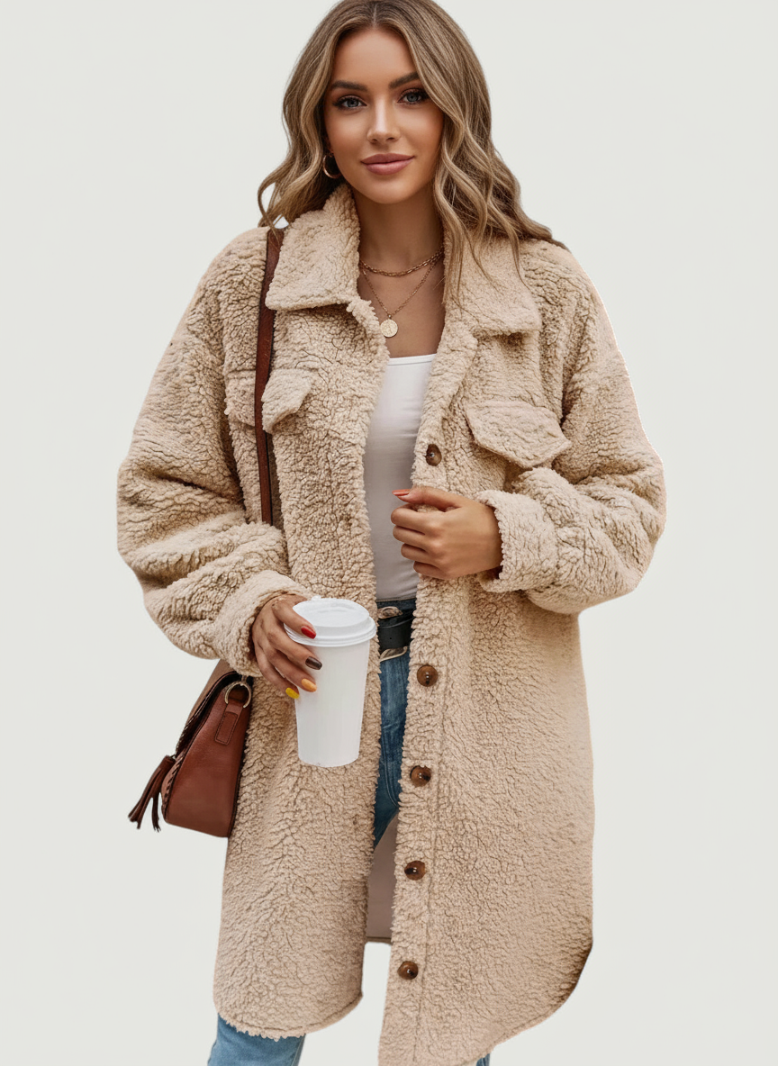 Cardigan Lungo Teddy in Morbido Pile Elegante