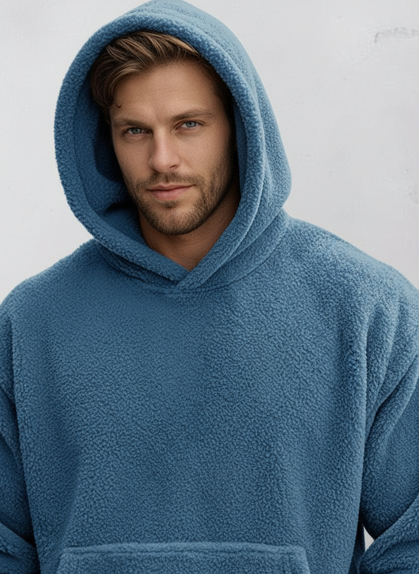 Victor Felpa Teddy Reversibile con Cappuccio e Comfort