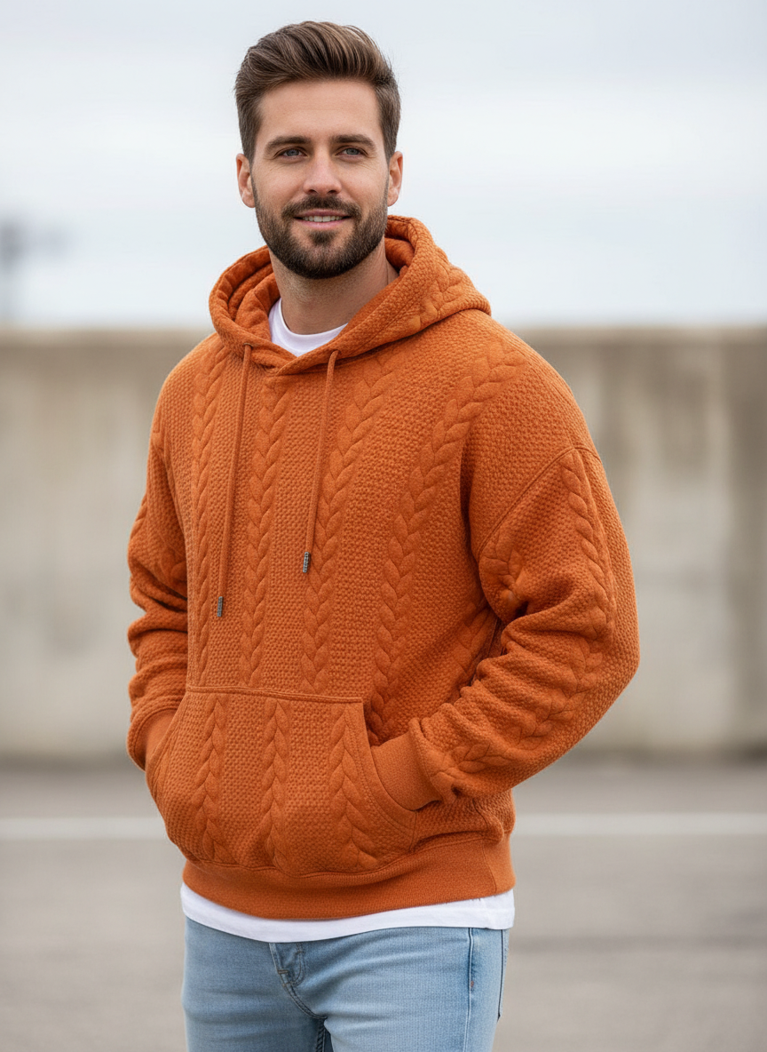 Laurence Felpa con Cappuccio Texturizzata Loose Fit