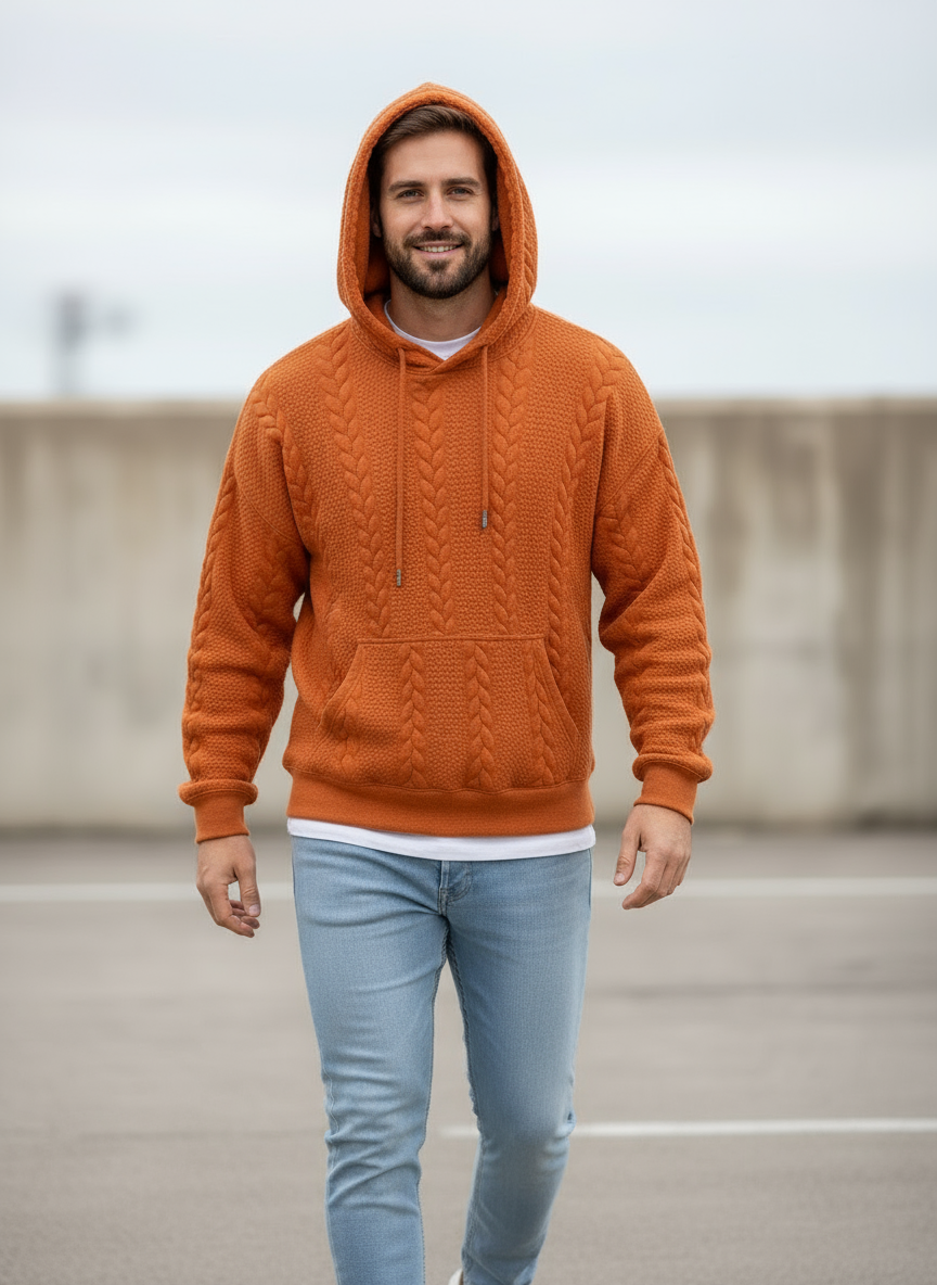 Laurence Felpa con Cappuccio Texturizzata Loose Fit