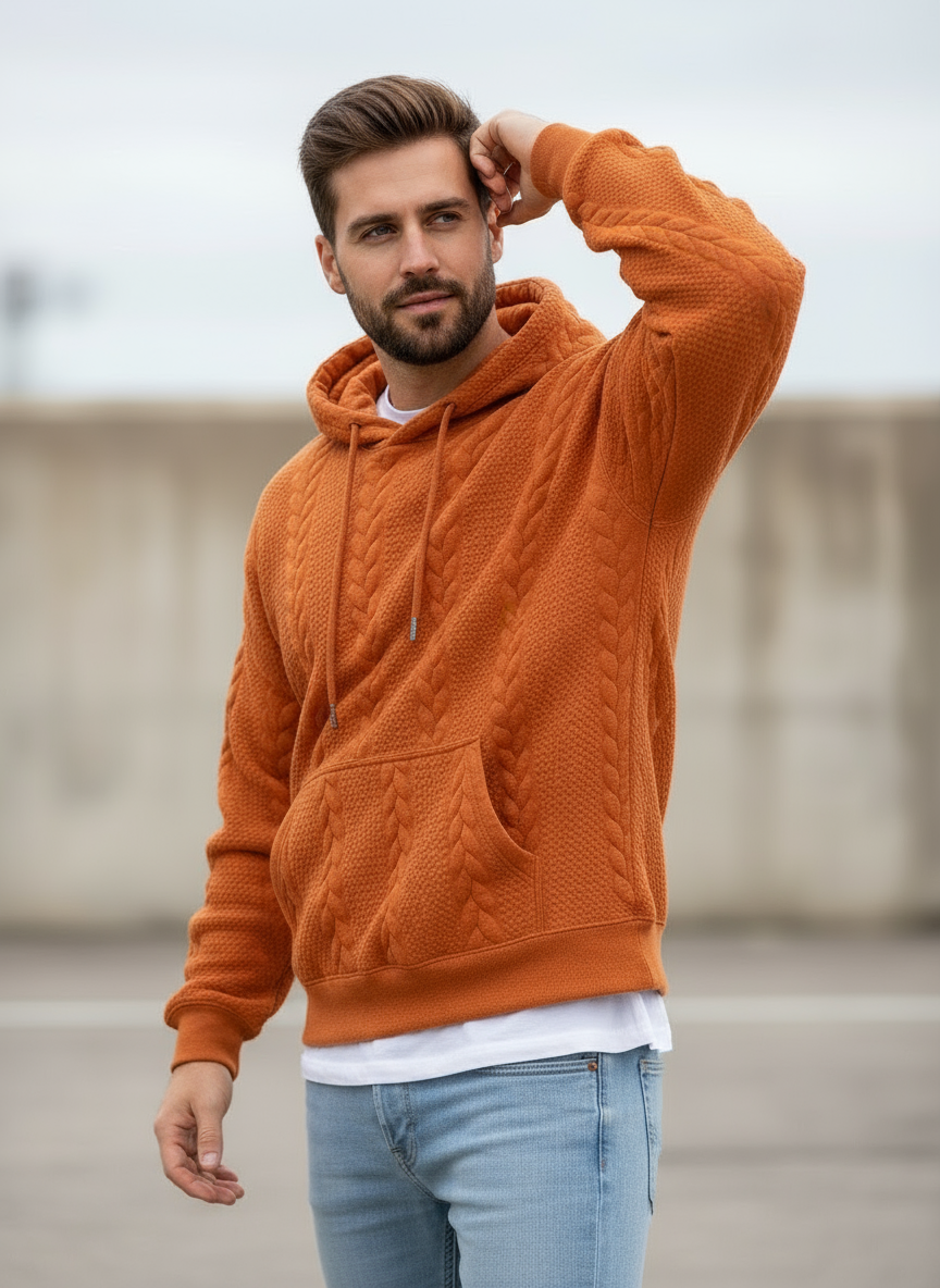 Laurence Felpa con Cappuccio Texturizzata Loose Fit