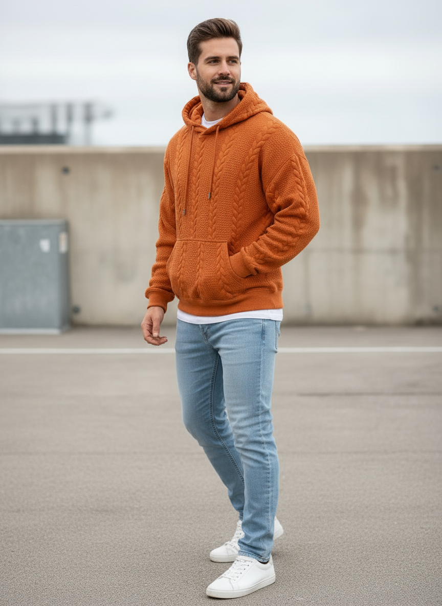 Laurence Felpa con Cappuccio Texturizzata Loose Fit