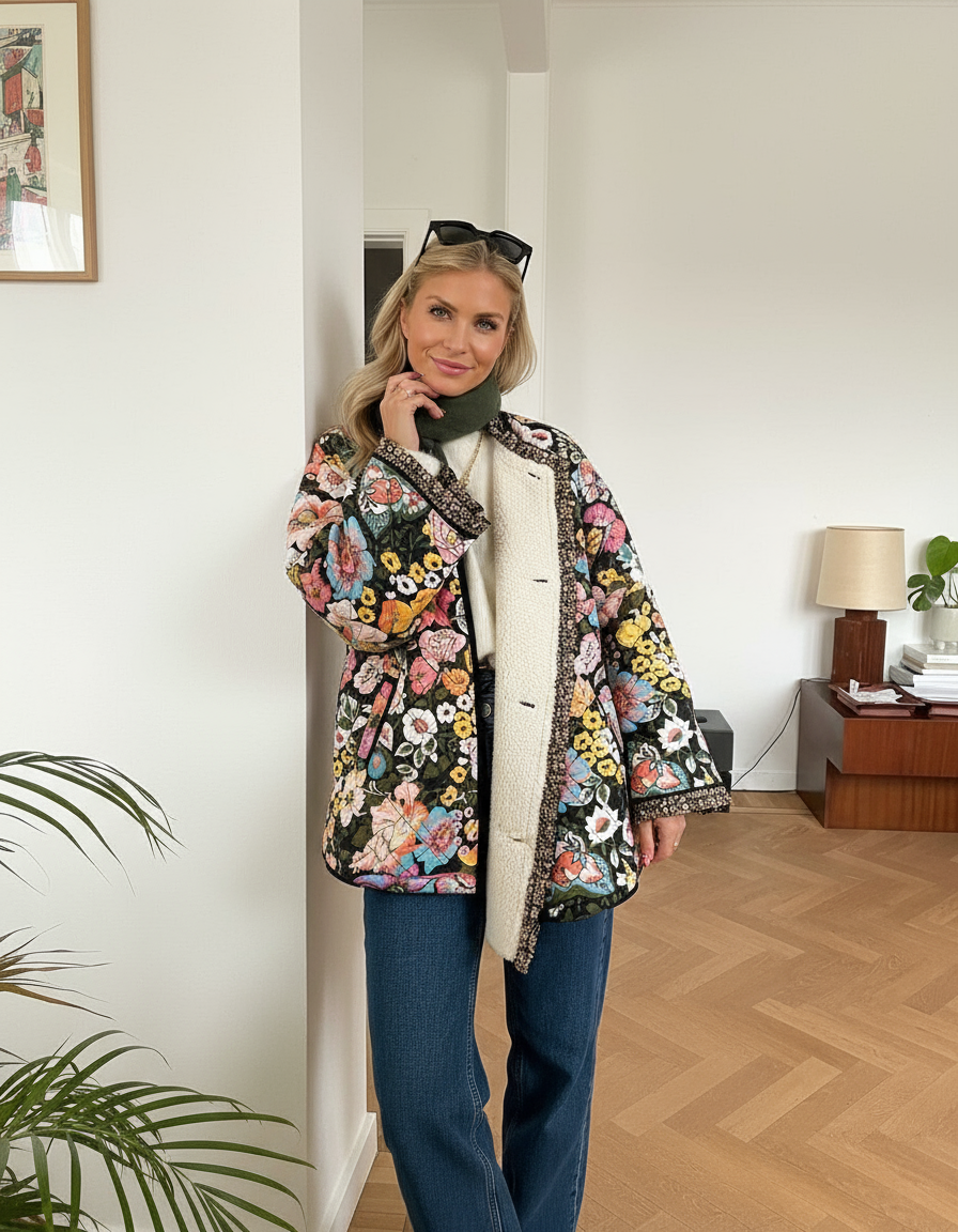 Cappotto Trapuntato Floreale Evelyn - Eleganza Chic