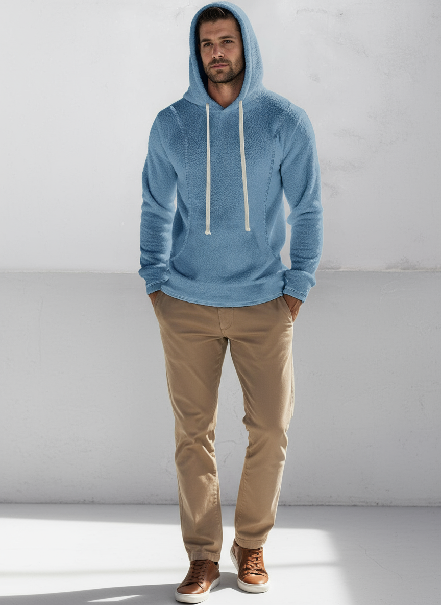 Arnold Felpa con Cappuccio in Morbido Pile Strutturato Chic