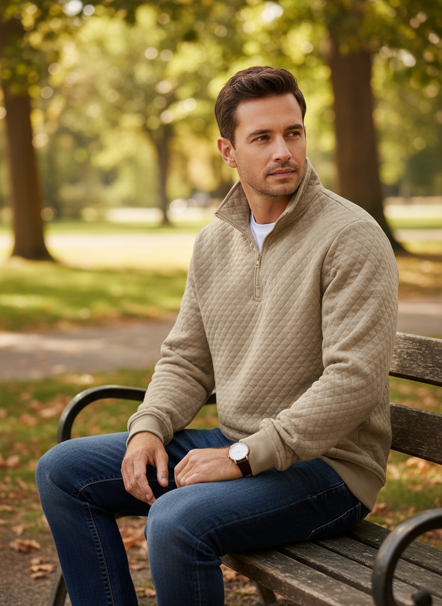 Martin Maglione Quilted con Mezza Zip: Stile e Comfort