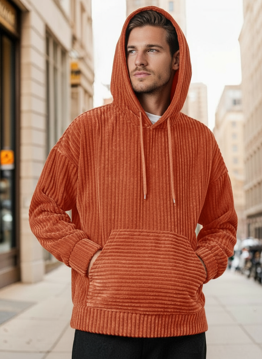 Martin Felpa in Velluto a Coste Comfort Fit Chic