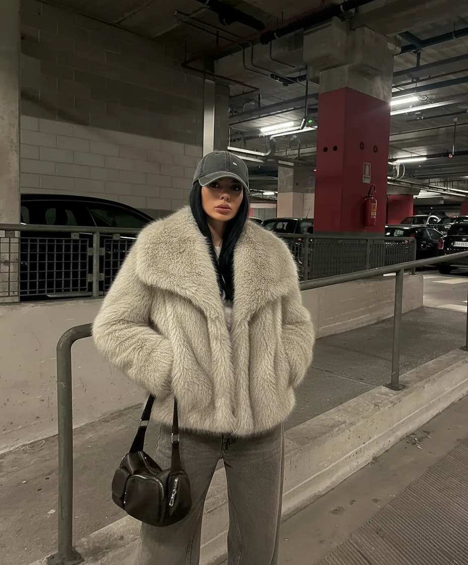 Giacca in Eco-Pelliccia Olivia – Lusso Moderno