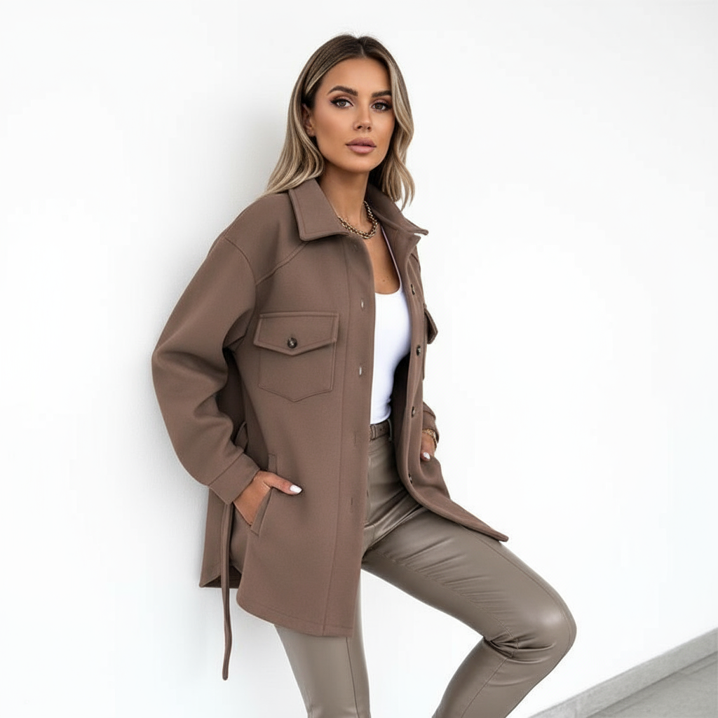 Giacca Stile Shacket Effetto Lana Chic Dorio Moda