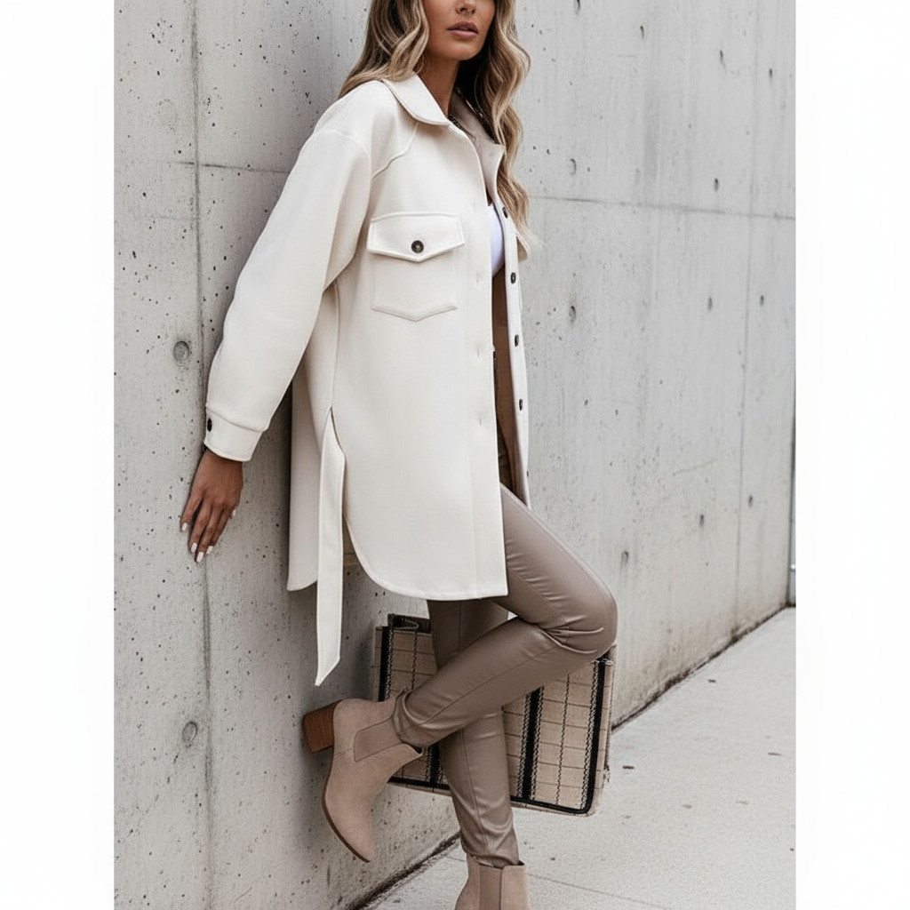 Giacca Stile Shacket Effetto Lana Chic Dorio Moda