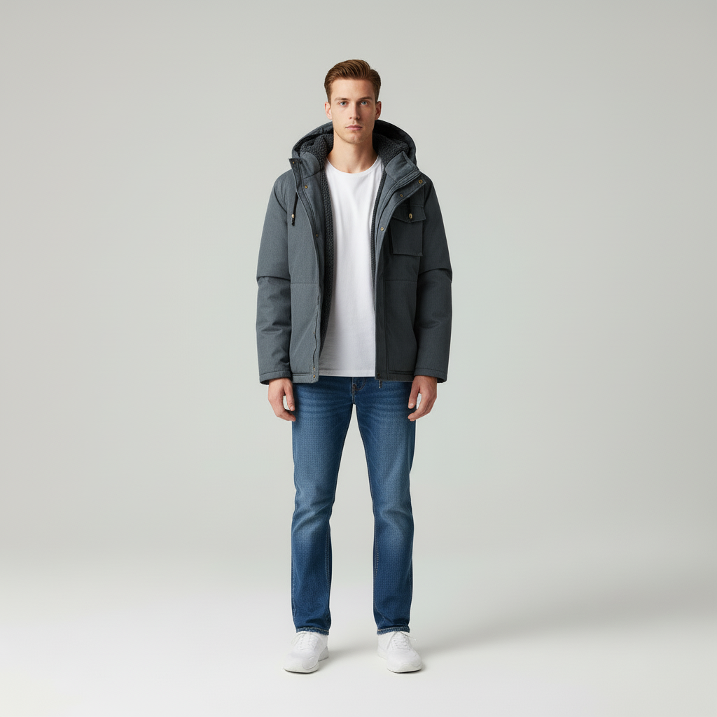 Amari Parka Uomo Invernale con Cappuccio Staccabile