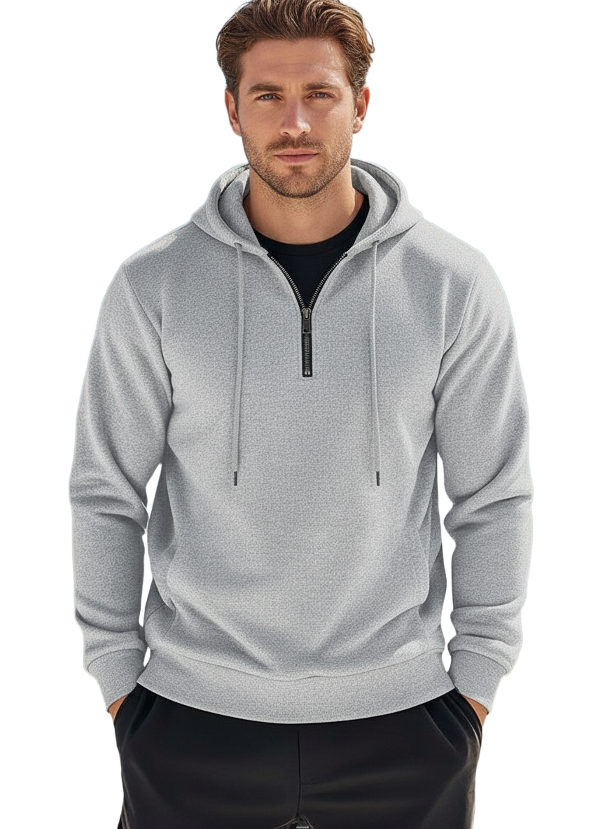 Leon Felpa Waffle con Zip Corta per Stile Athleisure