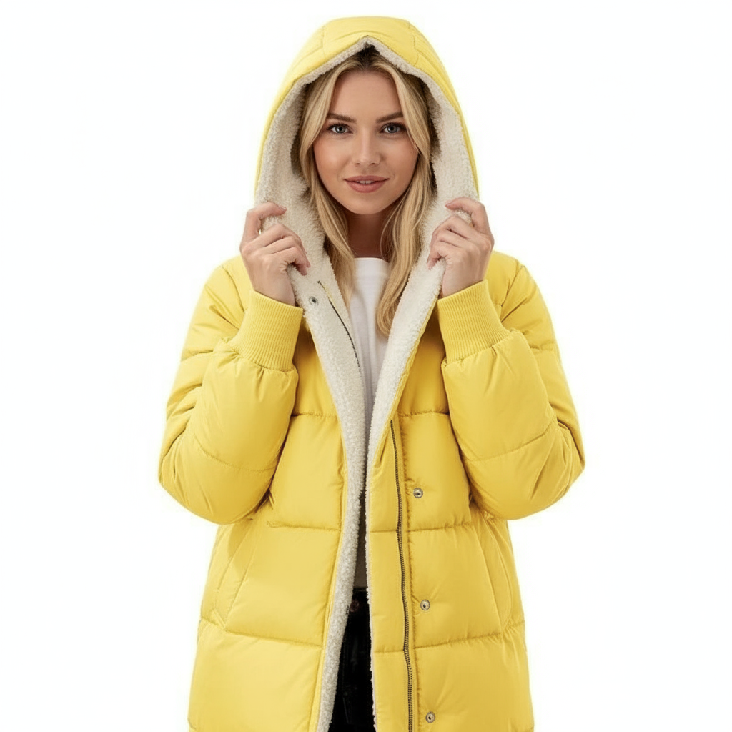 Cappotto Reversibile Donna in Cotone con Cappuccio