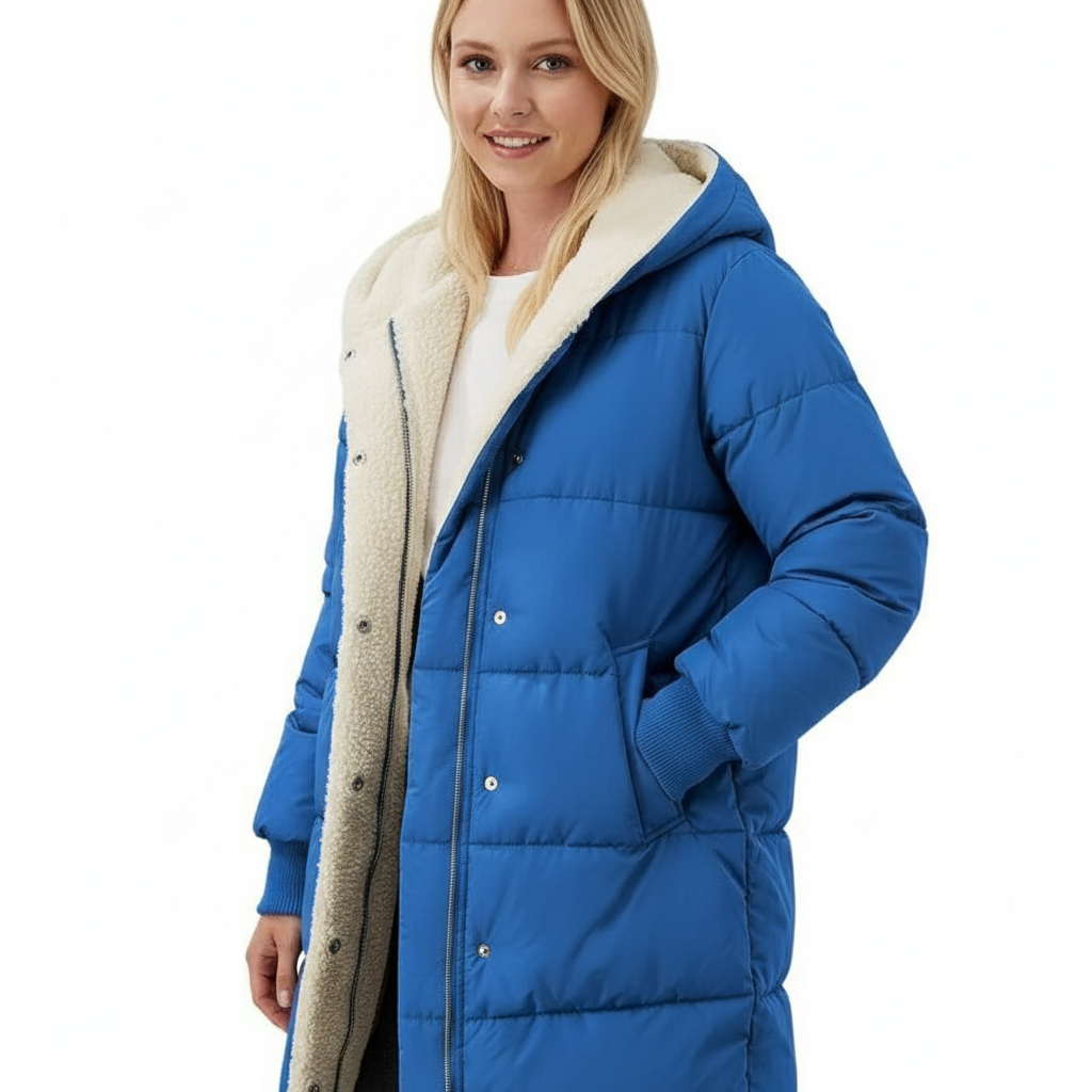 Cappotto Reversibile Donna in Cotone con Cappuccio