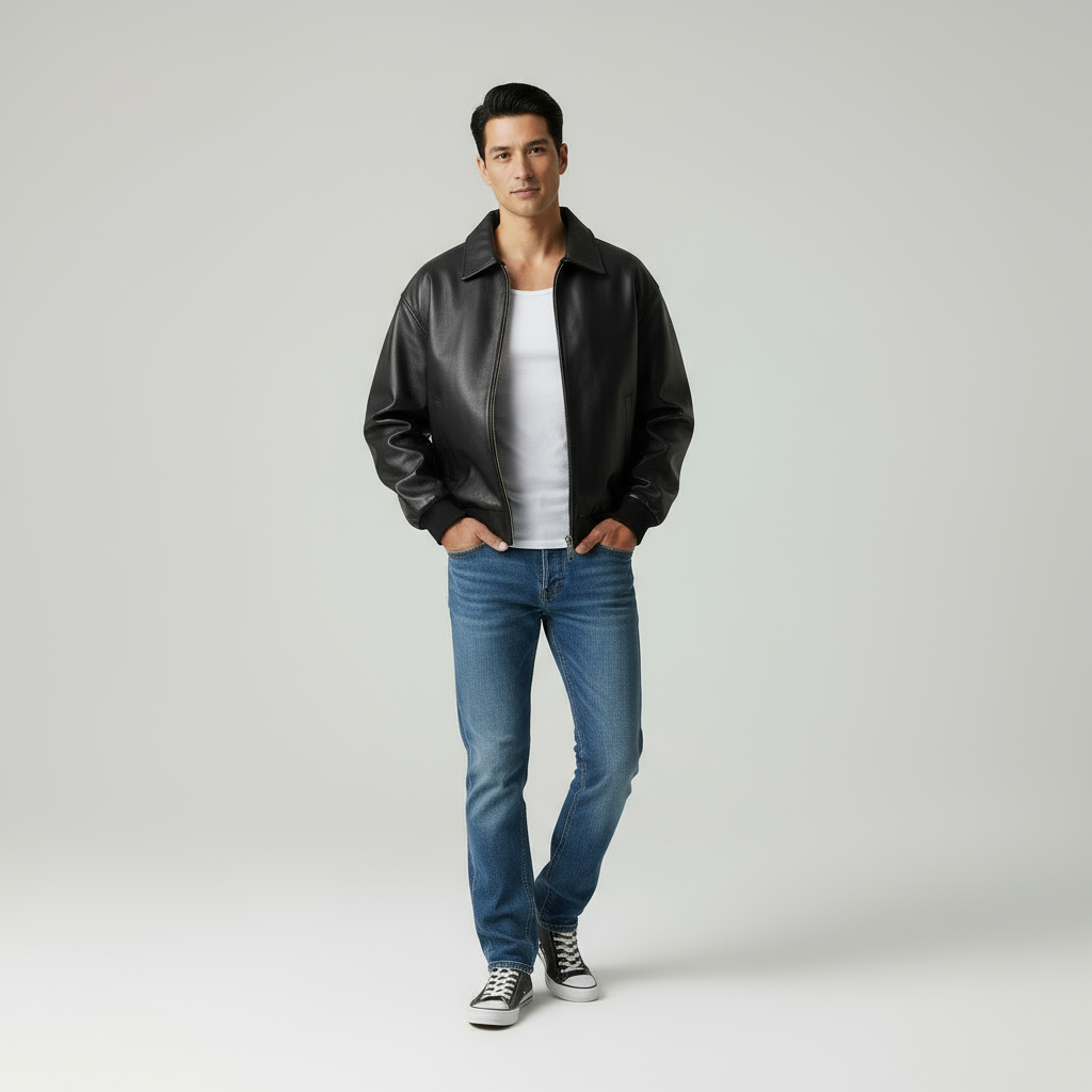 Jose Giacca Oversize in Finta Pelle Stile Urbano