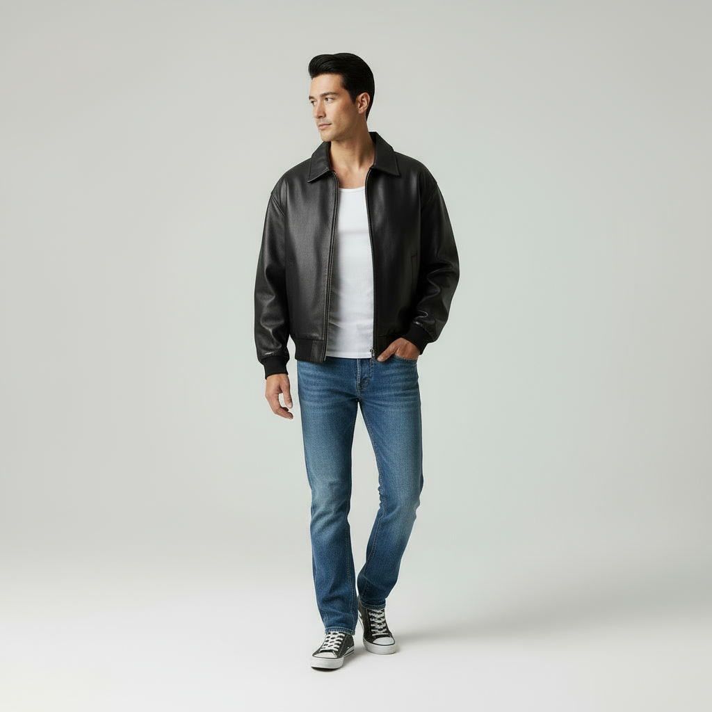 Jose Giacca Oversize in Finta Pelle Stile Urbano