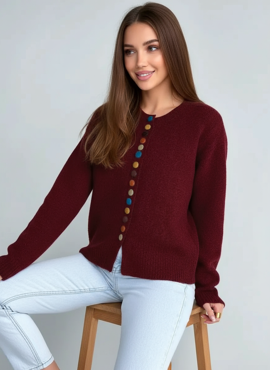Maglia Morbida con Bottoni Colorati | Inverno