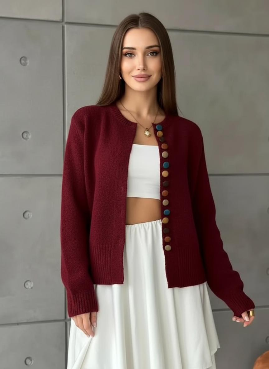 Maglia Morbida con Bottoni Colorati | Inverno