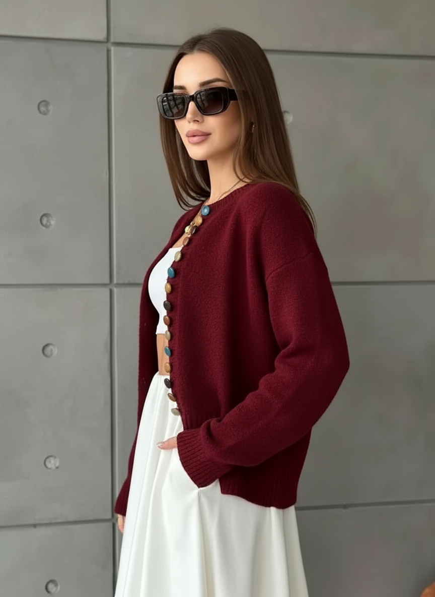 Maglia Morbida con Bottoni Colorati | Inverno