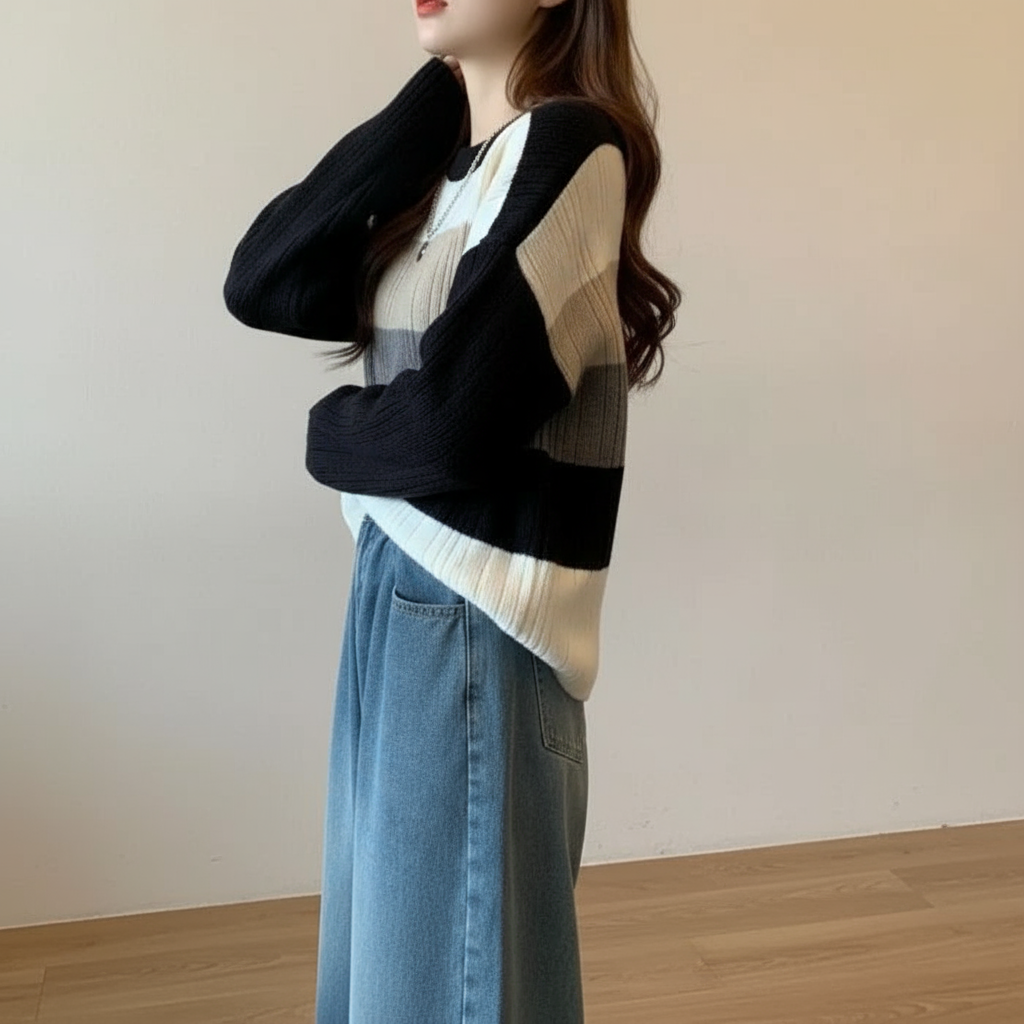 Maglione a Righe | Casual Morbido | Inverno