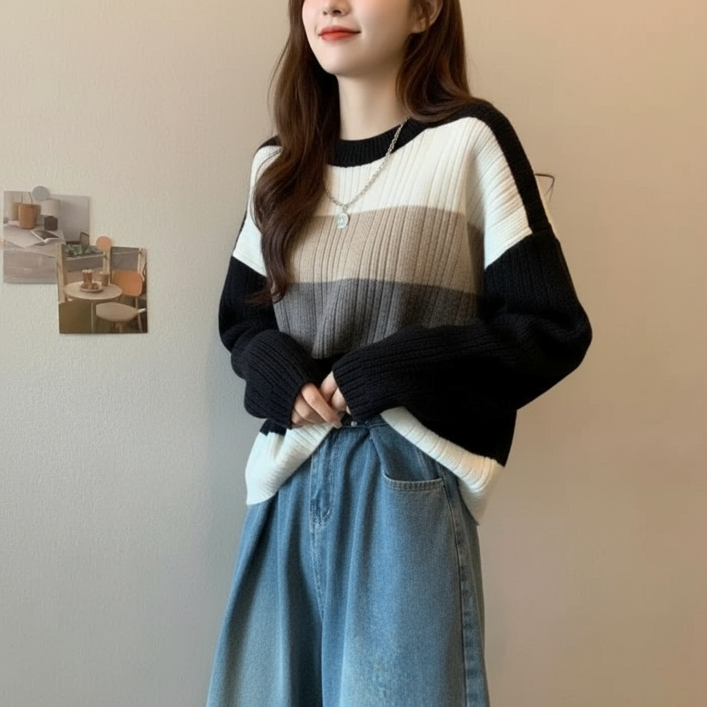 Maglione a Righe | Casual Morbido | Inverno