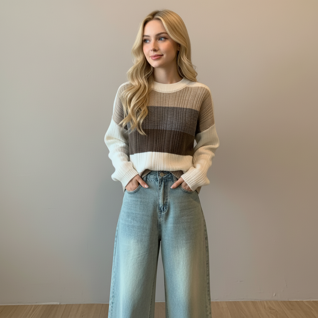 Maglione a Righe | Casual Morbido | Inverno