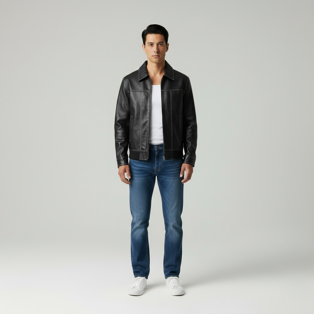 Richard Giacca Uomo Stile Urbano Cuciture a Contrasto Autunno/Inverno