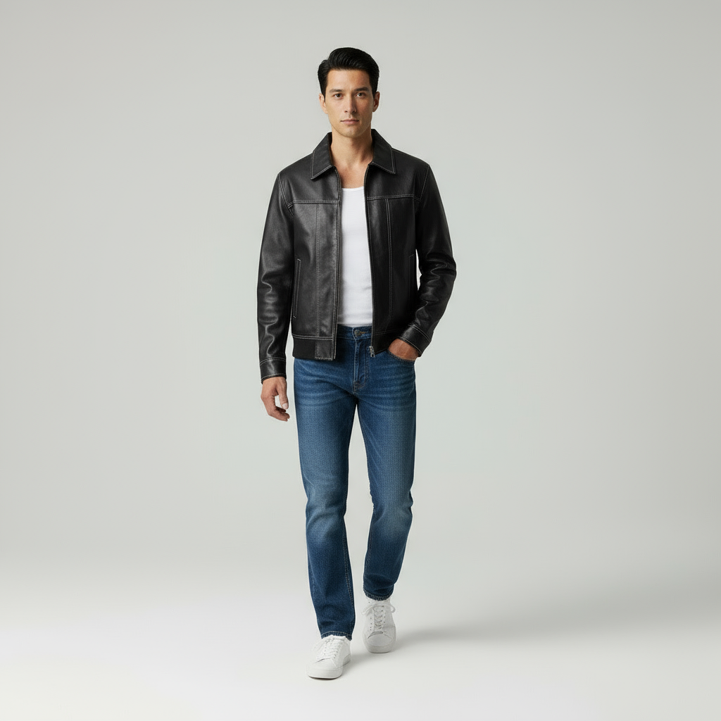 Richard Giacca Uomo Stile Urbano Cuciture a Contrasto Autunno/Inverno