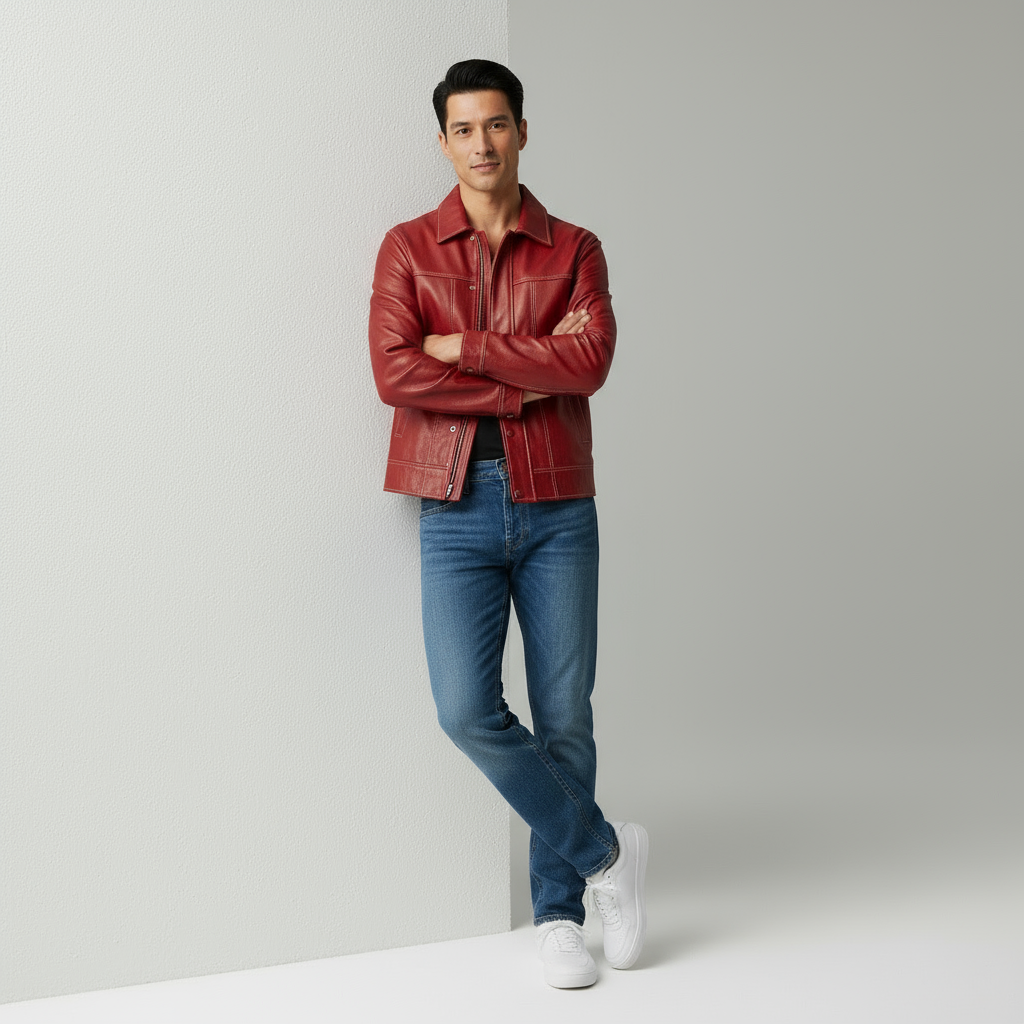 Richard Giacca Uomo Stile Urbano Cuciture a Contrasto Autunno/Inverno