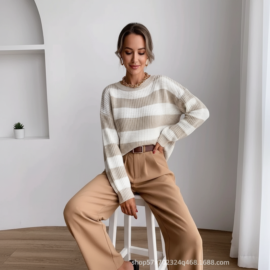 Maglione a Righe Donna | Morbido e Casual | Inverno