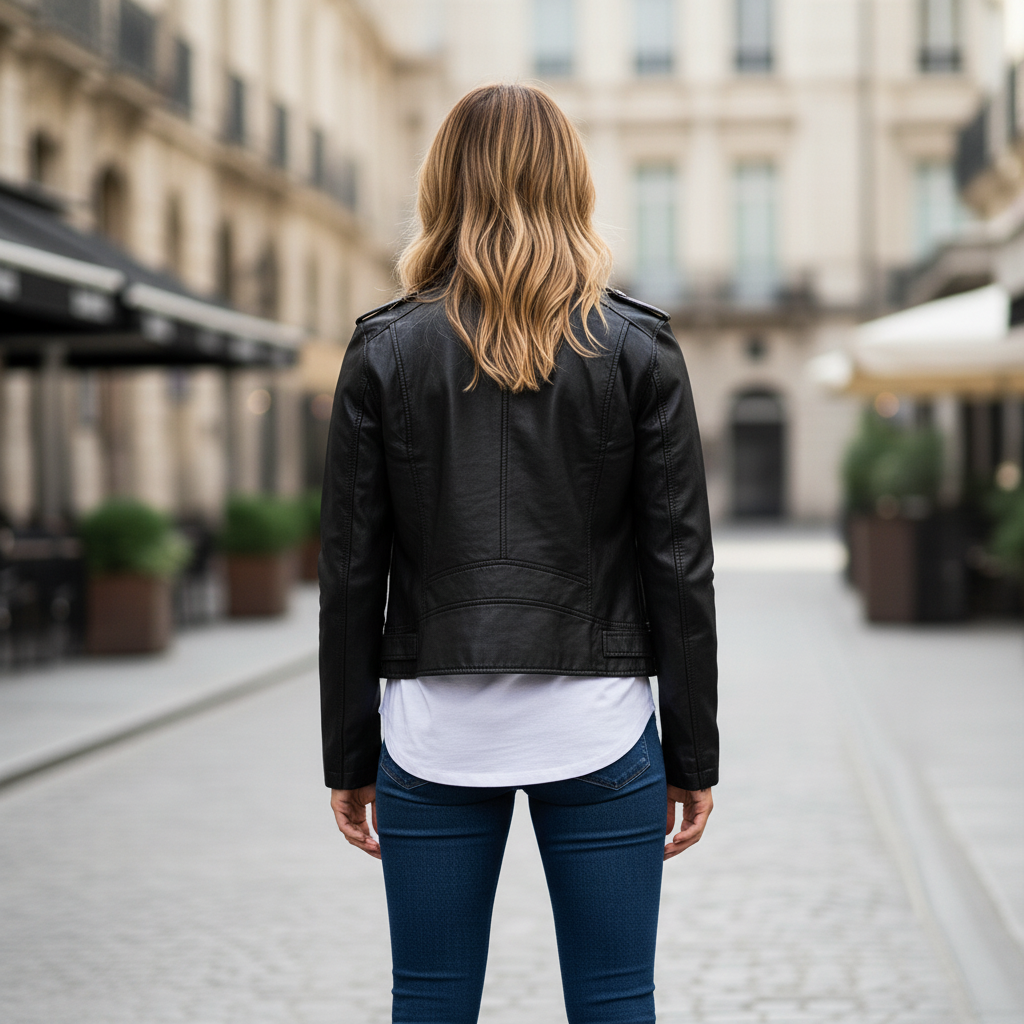 Laura Giacca Biker in Ecopelle Stile Ribelle