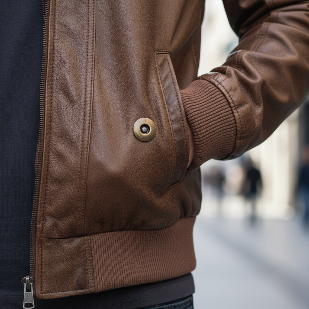 Martin Giacca Biker in Ecopelle | Cappuccio Contrastante | Autunno