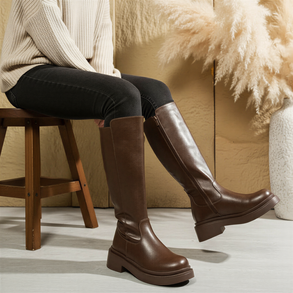 Stivali Al Ginocchio | Chunky Ecopelle | Inverno