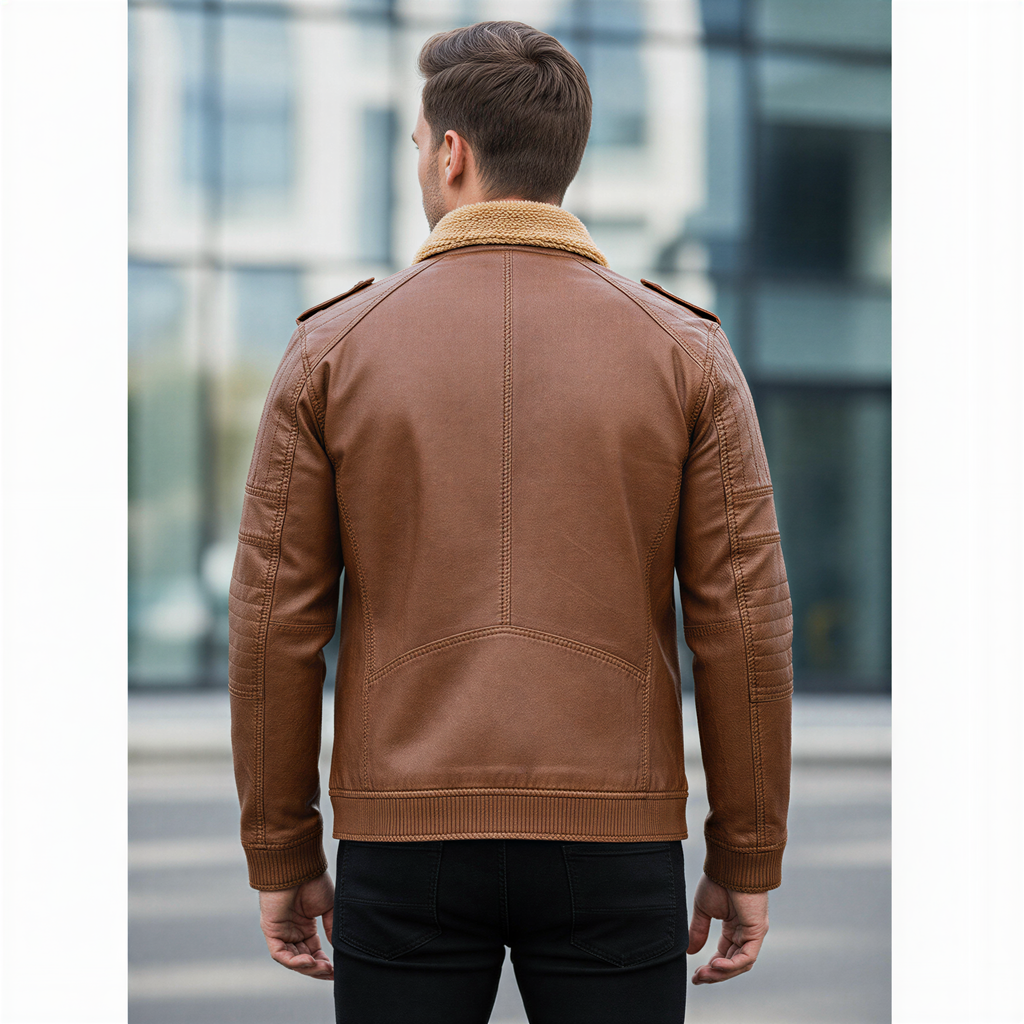 George Giubbotto Biker in Ecopelle Invernale