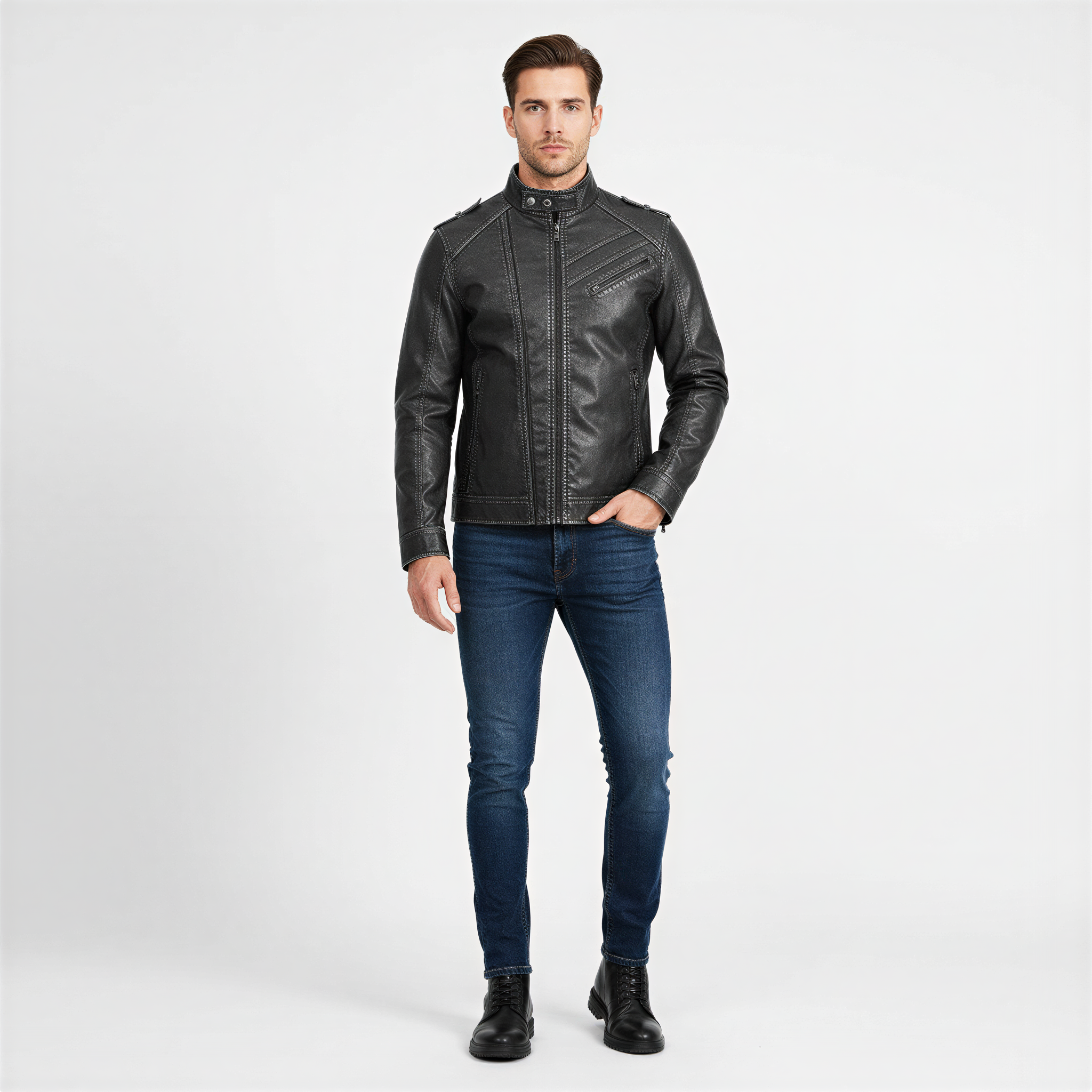 Donald Giacca Biker | Stile Audace Ecopelle | Look Grintoso