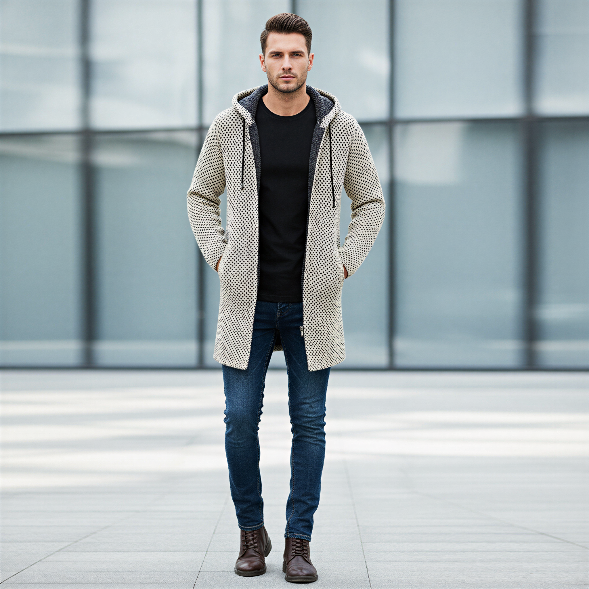 Rolando Cardigan Lungo | Maglia Testurizzata con Cappuccio | Casual Uomo