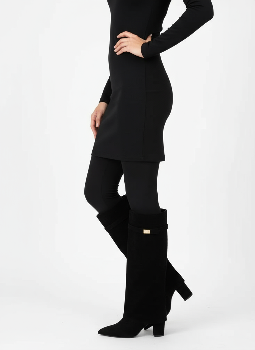 Stivali Alti Donna | Avanguardia Neri | Serata Elegante