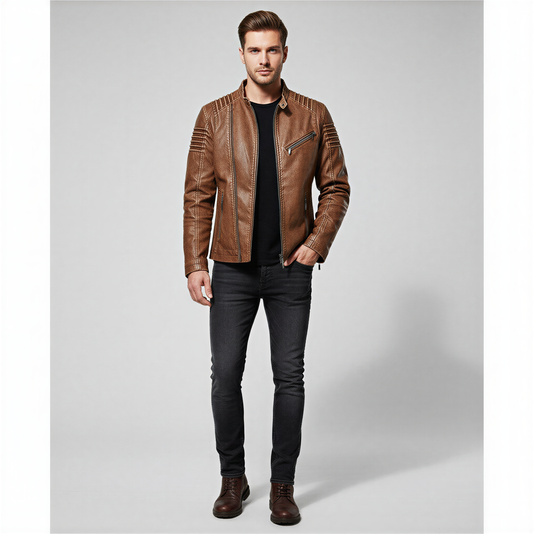 Carlo Giacca Biker in Ecopelle | Stile Audace | Uomo